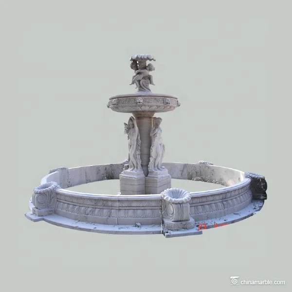 outdoor fountain garden/cherub fountain pool marble fountain