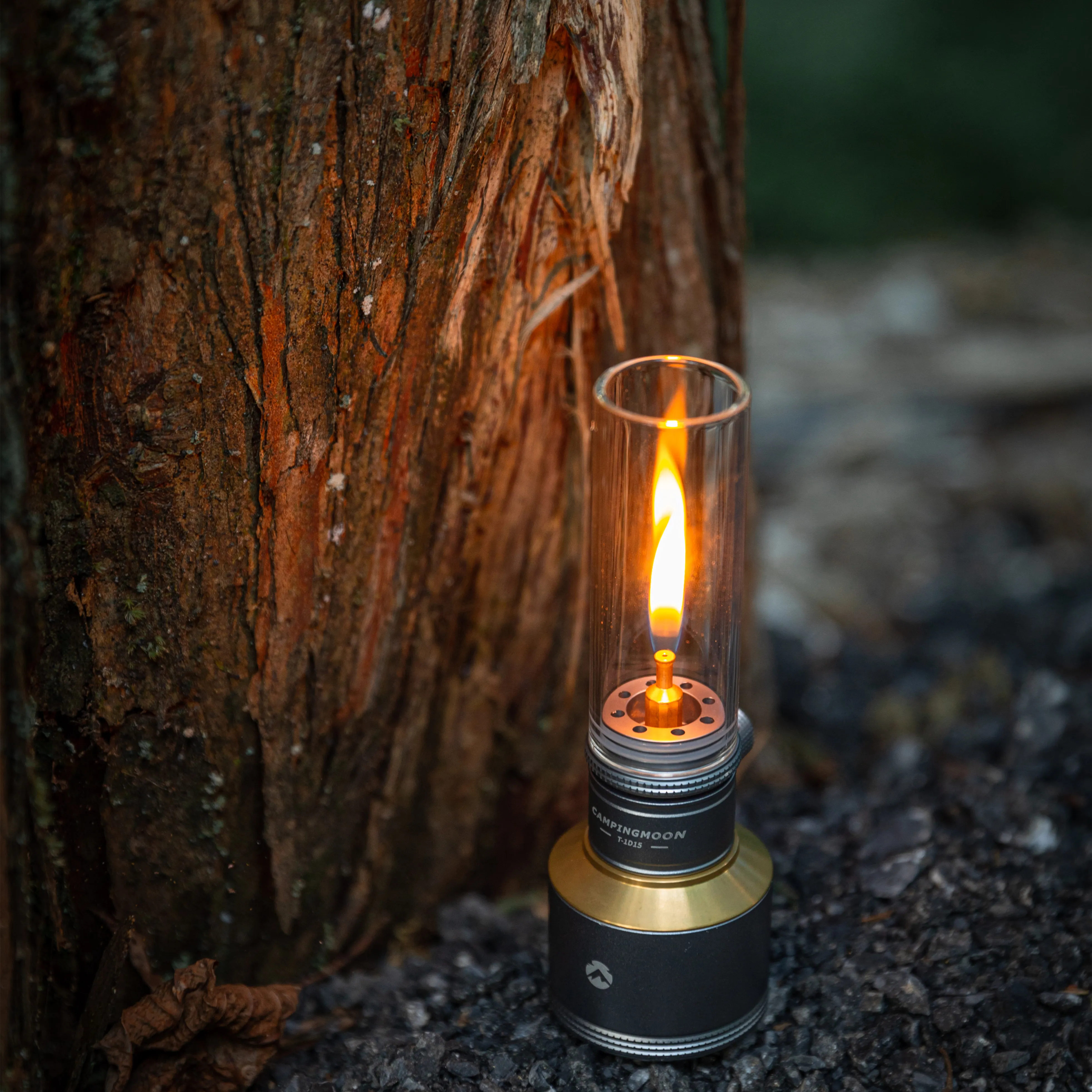 Campingmoon Portable Outdoor Mini Glass Cover Chimney Classical Atmosphere Light Lantern Gas Lamp and Aluminum Gas Tank Set