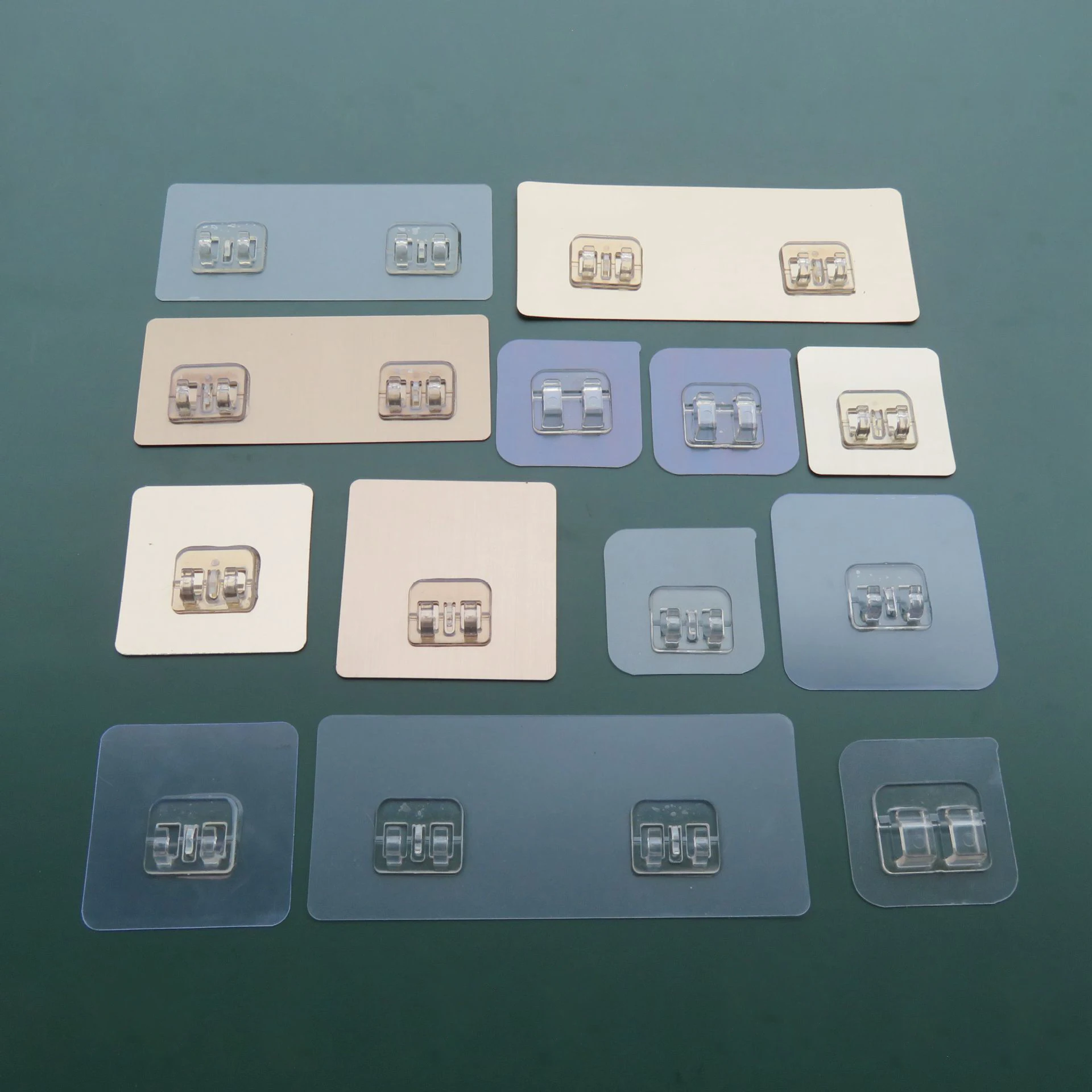 Factory custom seamless sticker adhesive hook fastener Strong nail free wire drawing claw buckle shelf patch double claw buckle