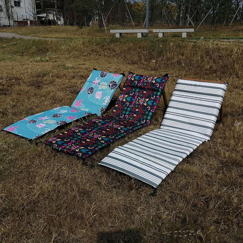 Wholesale Adjustable Folding Beach Chair Portable Wooden Sunbathing Back Rest Free Waterproof Sand-proof Feature Camping Picnics