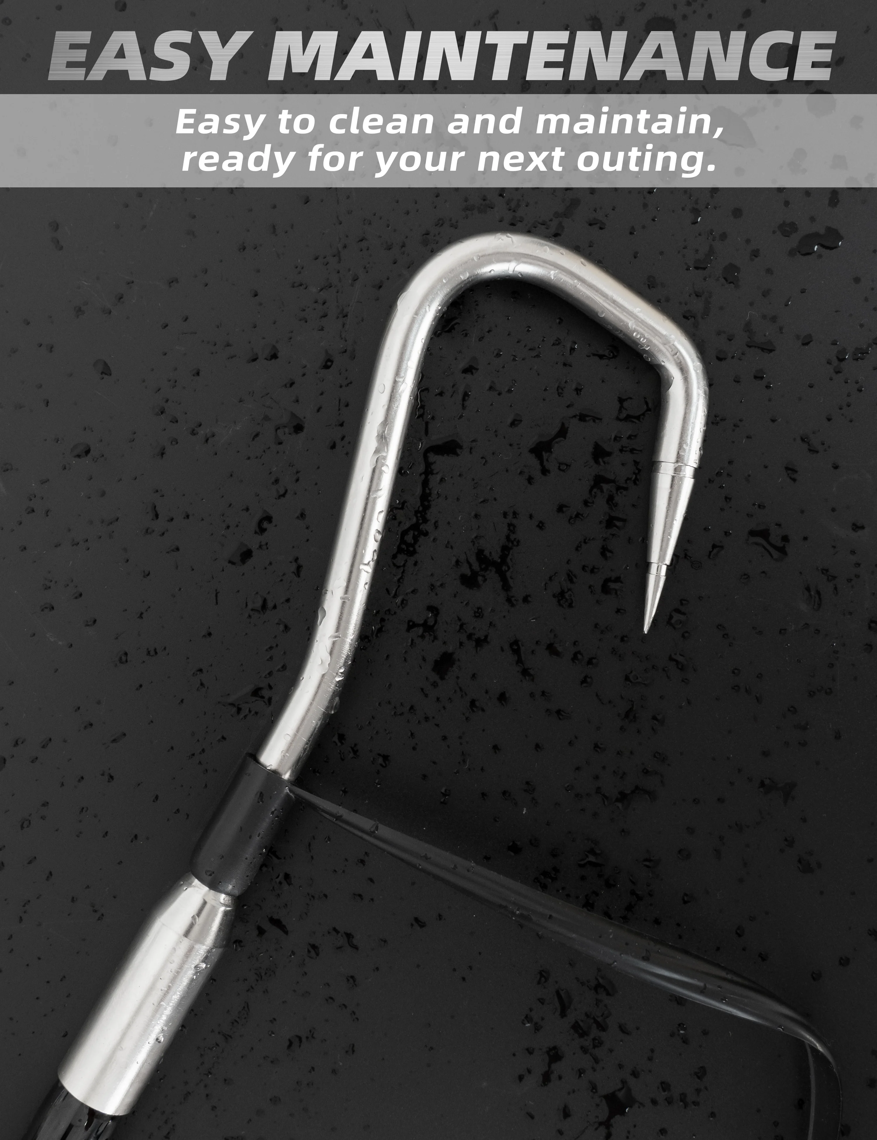 Fishing Gaff Fiberglass Hook Saltwater Heavy Duty Gaffs with Stainless Steel Hook Big Game Gaff for Tuna Shark Marlin Fishing