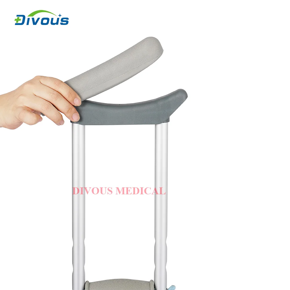 Adjustable Underarm Height Light weigh Aluminum Alloy Medical Portable Comfortable Telescopic Crutches Axillary Crutches