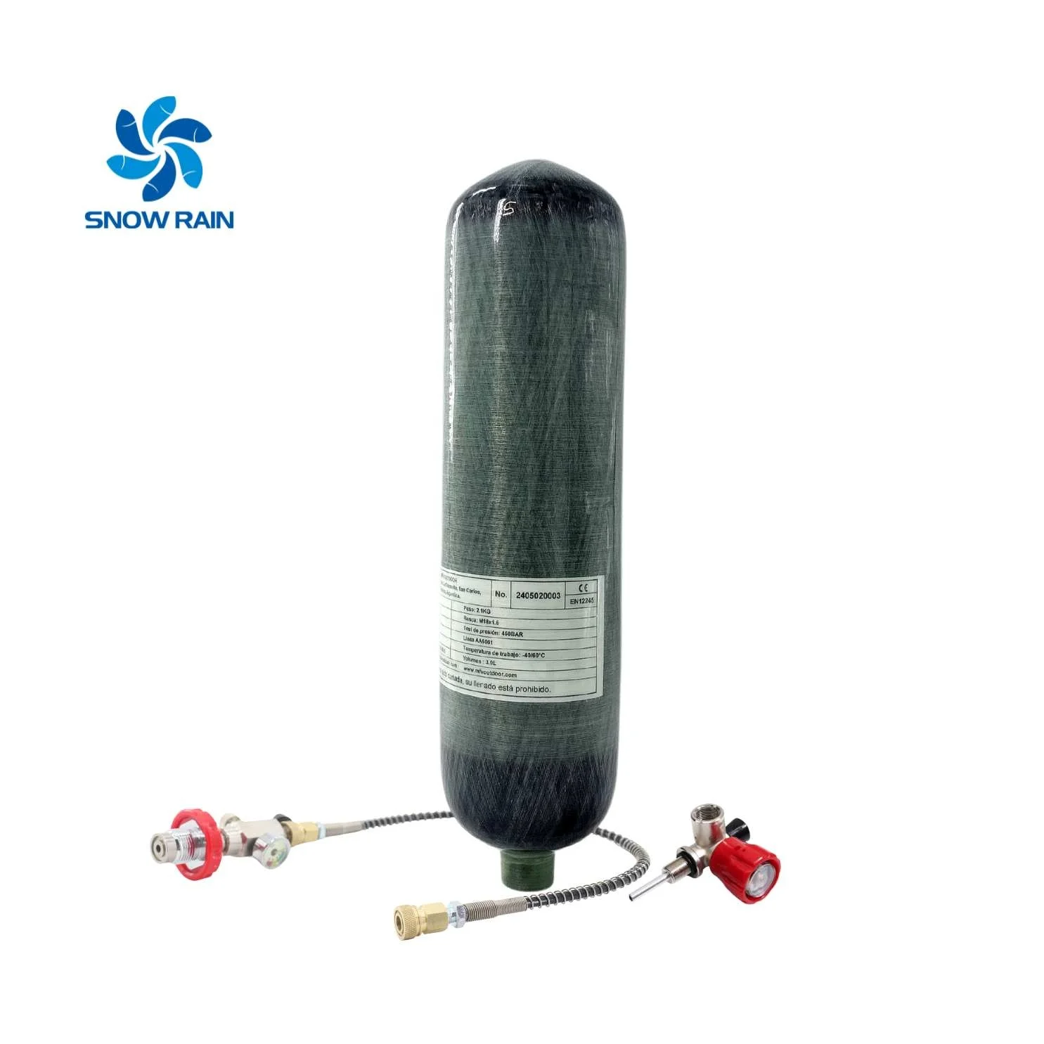 Factory Wholesale CE Customize Label Carbon Fiber Air Tank 6.8 Liters Pcp Tank Carbon Fiber 12L Pcp Tank Valves