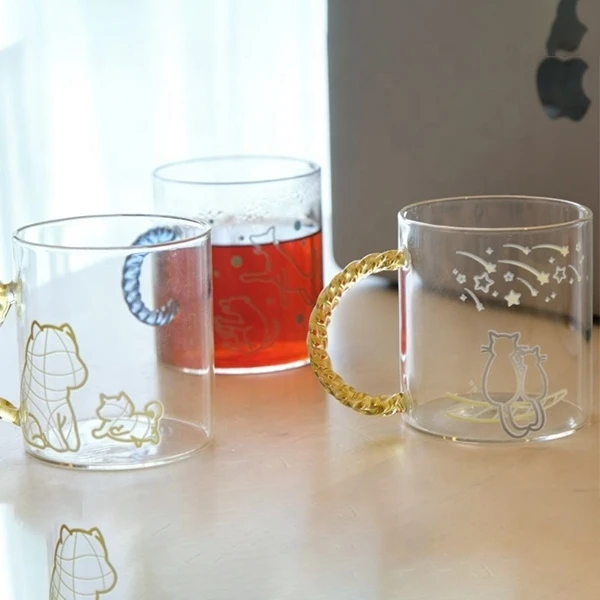 Multi-function Cups Set Custom Logo High Mug Drinking Tumbler Borosilicate Glass Cup