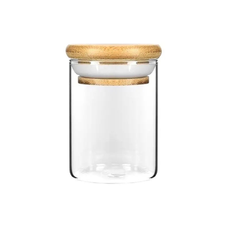 Wood Bamboo Seal Lids with Silicone Seals Rubber Ring Twist-top Wooden Spiral Lid Screw-top Glass Jars Container Leakproof Lids