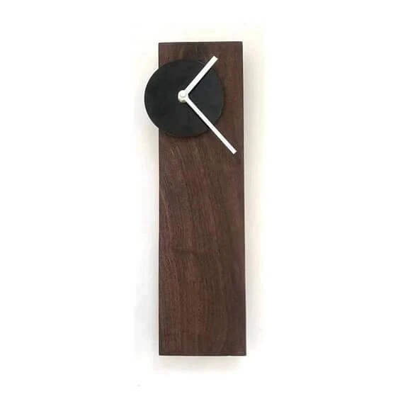 JUNJI Modern Wood Minimalist Clock Geometric Wall Clock
