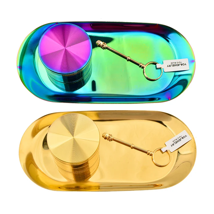 
Metal weed trays with grinder sets wholesale Smoking Accessories with Custom Logo 