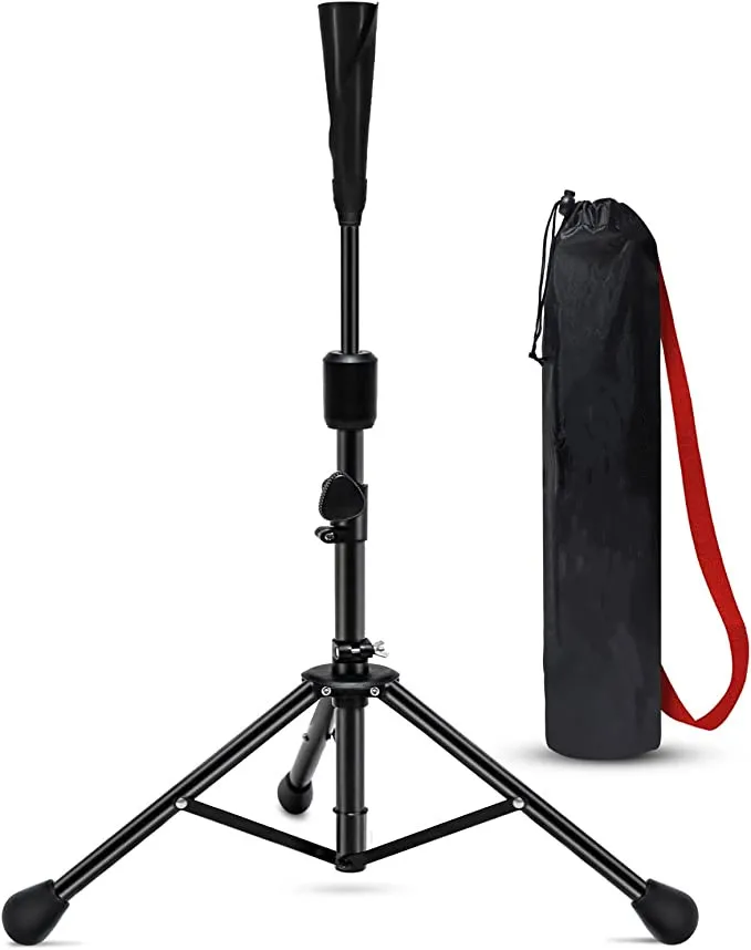 Lower Price High Quality Baseball Softball Travel Portable Tee, Tripod Stand Training Practice Batting Tee