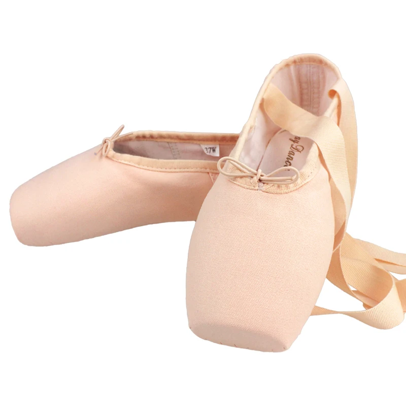 Girls Women Canvas Cotton Ballet Pointe Shoes