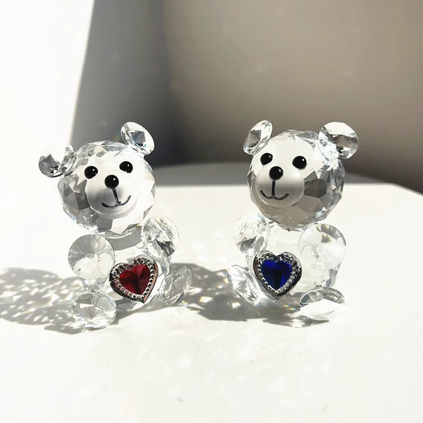 Beautiful crystal animal figurine /Cute crystal teddy bear for wedding gift favors