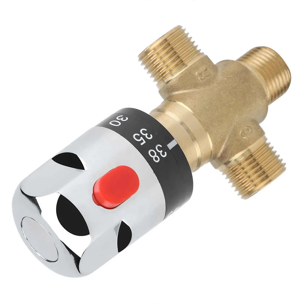 Brass Thermostatic Mixing Valve Water Temperature Pipe Basin Thermostat Motorized Ball Valve Vacuum Regulator Bomba De Agua