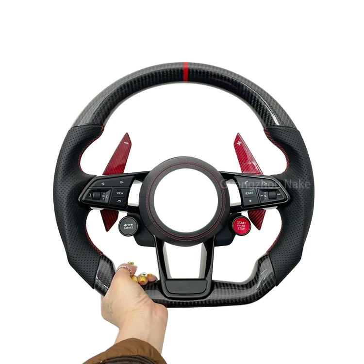 Black Carbon Fiber Steering Wheel for Audi R8 RS3 RS5 Q7