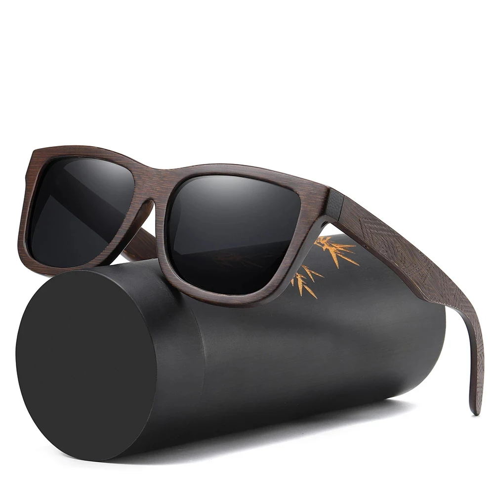 Fashion polarized free pouch and free case Wood bamboo sunglasses for men 2022