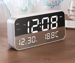wall  Alarm Clock With Temperature Reveil Watch USB Electronic Table Clocks