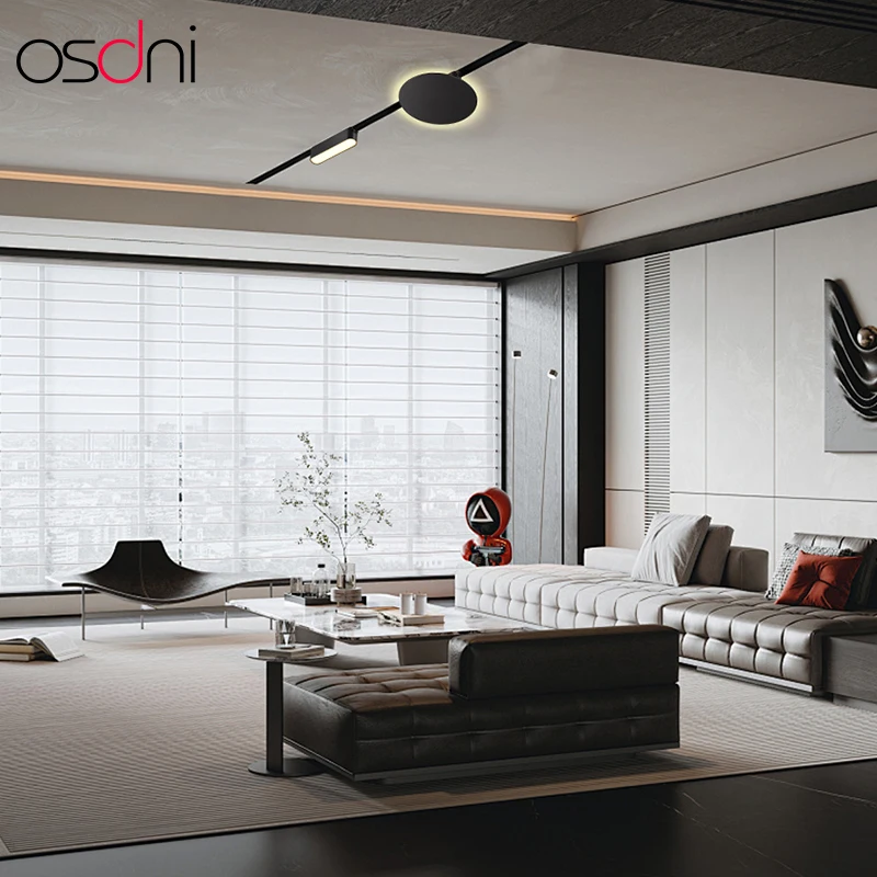 Slim Wall Magnetic Track Light System Round Suction Cob Adjustable Movable Moving Head Spot Led Aluminum Ceiling Track Light