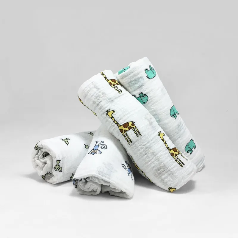 Baby muslin / muselina Swaddle Blankets Infant Soft Silky Bamboo Cotton Swaddle Wrap Unisex Muslin Receiving Blanket for Newborn