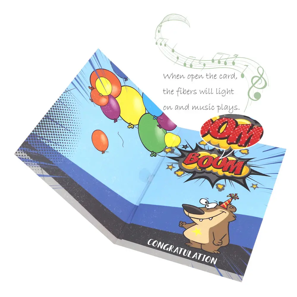 Custom music greeting card birthday audio recorder voice chip musical sing song card for your loved one