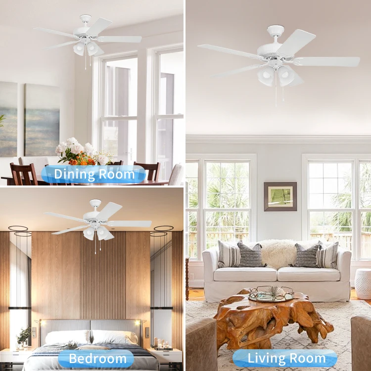 Hot selling Factory Price Brand New 2024 Traditional 5 blade ceiling fan brush nickel ceiling fan for Living room
