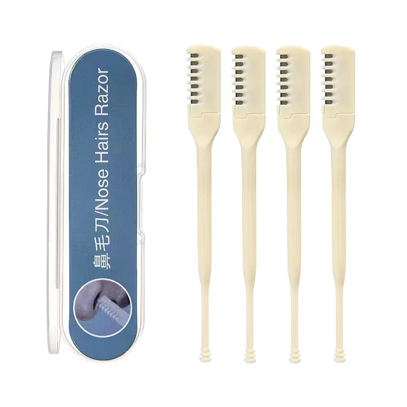 Ear Nose Hair Knife 360 Degree Rotation Shaving Double Sided Comb Razor Nostril Cleaner Portable Nasal Hair Trimmer for Female