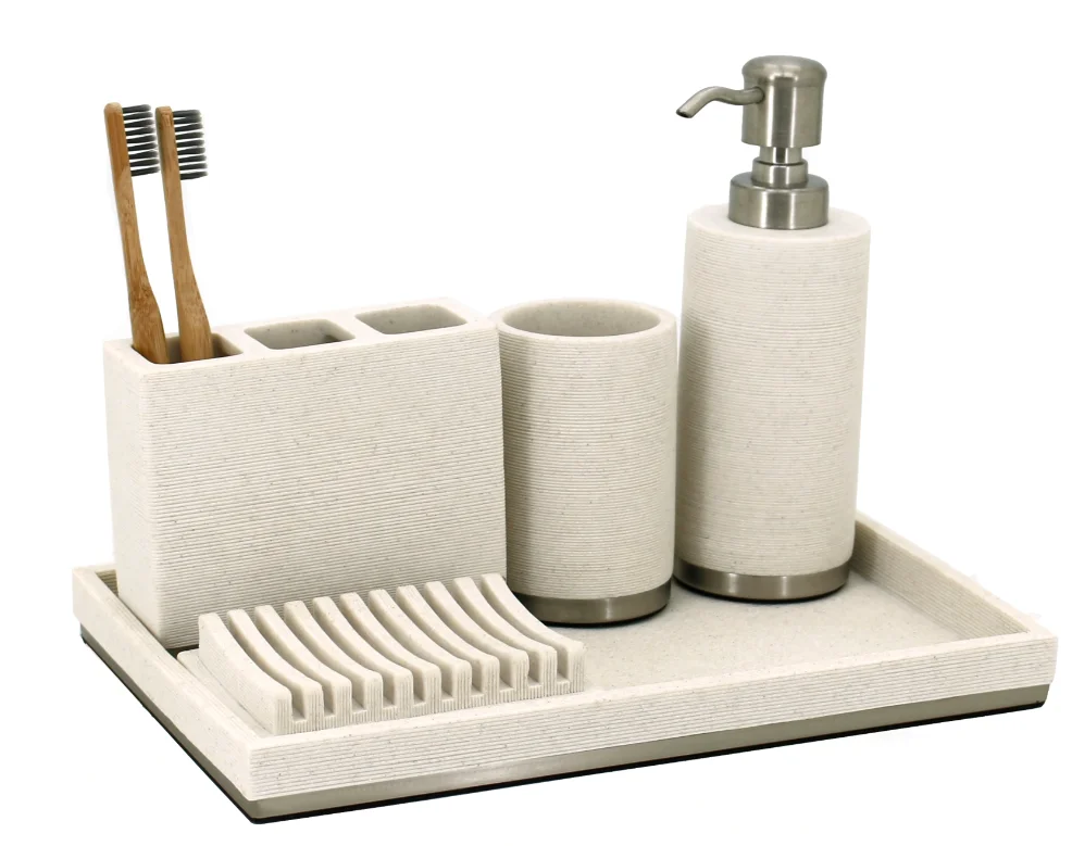 Nordic Stylish Hotel Polyresin Bathroom Set  Home Decor Chinese Supplier Modern Resin Bathroom Accessories Set