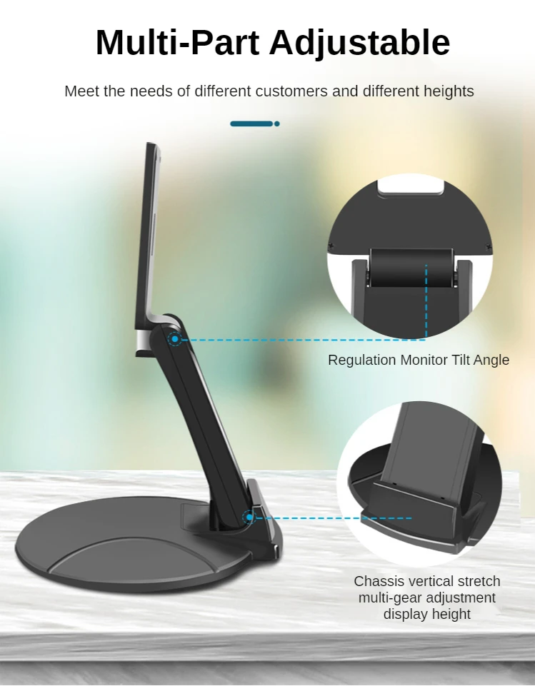 Портативная эргономичная складная настольная подставка для монитора с наклоном 13-24