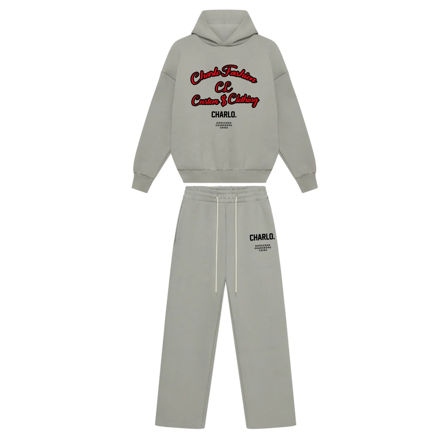 Hot Selling Custom Heavyweight Cotton Oversized Tech Fleece Sweatsuit Tracksuit Flared Sweatpants and Hoodie Sets Men