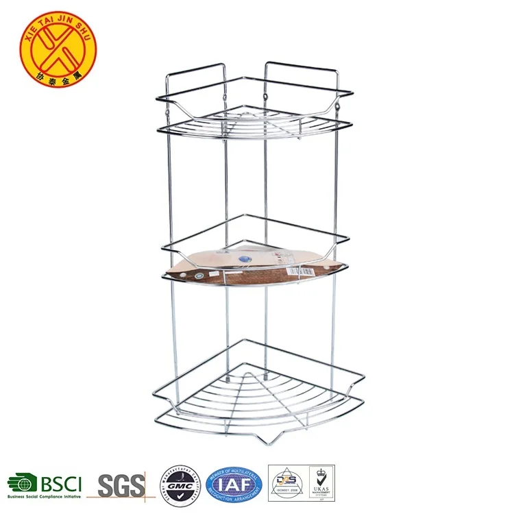 Newest Stainless Steel Corner Wall Mounted Bathroom Storage Rack Shelf