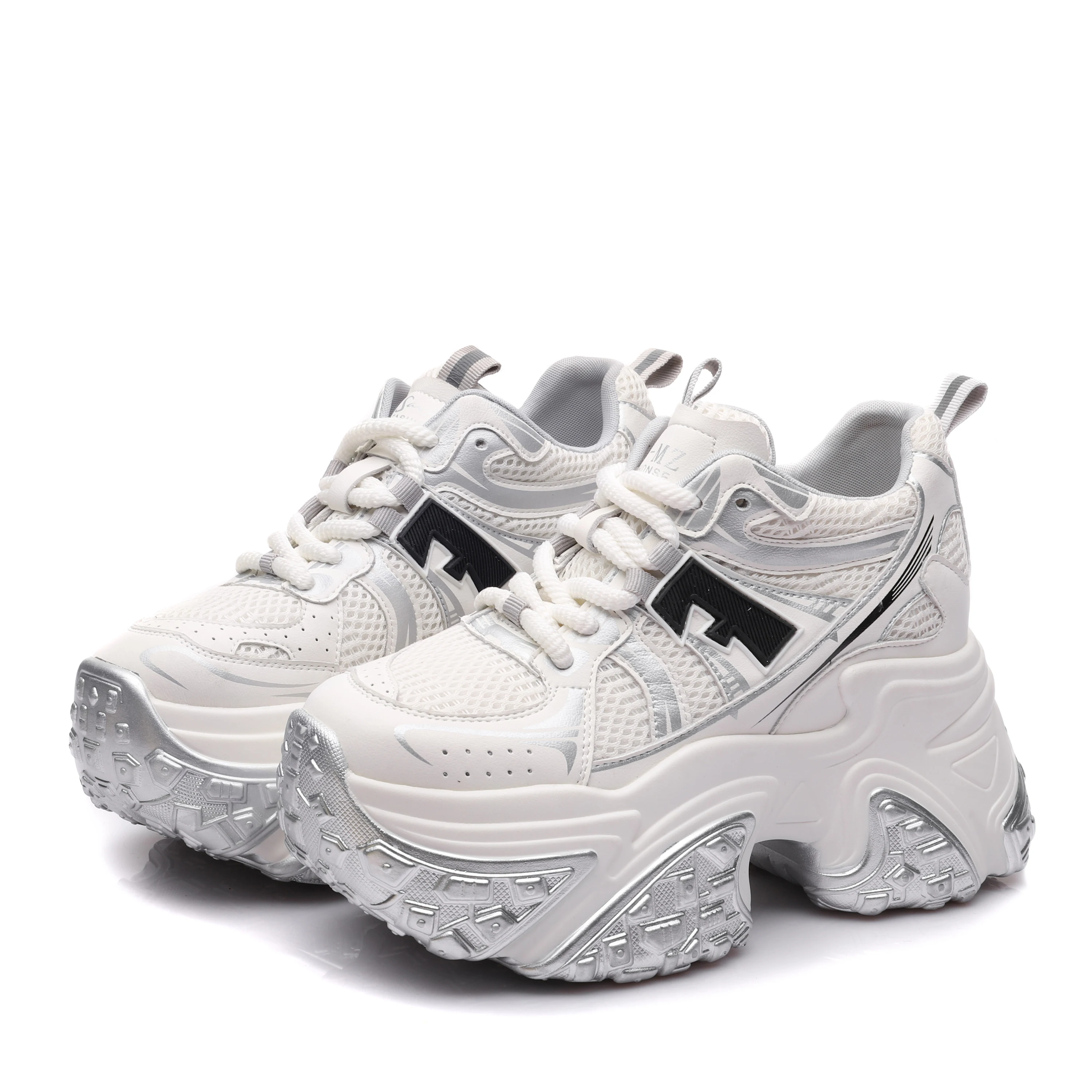 Casual Shoes Fashion Designer Laced Wedge Hidden Heels Platform Sneakers Lady Casual Shoes