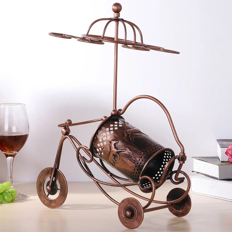 
Tabletop Wine Rack & Stemware Holder for Holds 1 Bottle and 6 Glasses Free standing Countertop Wine Glass Bottle Display Rack 