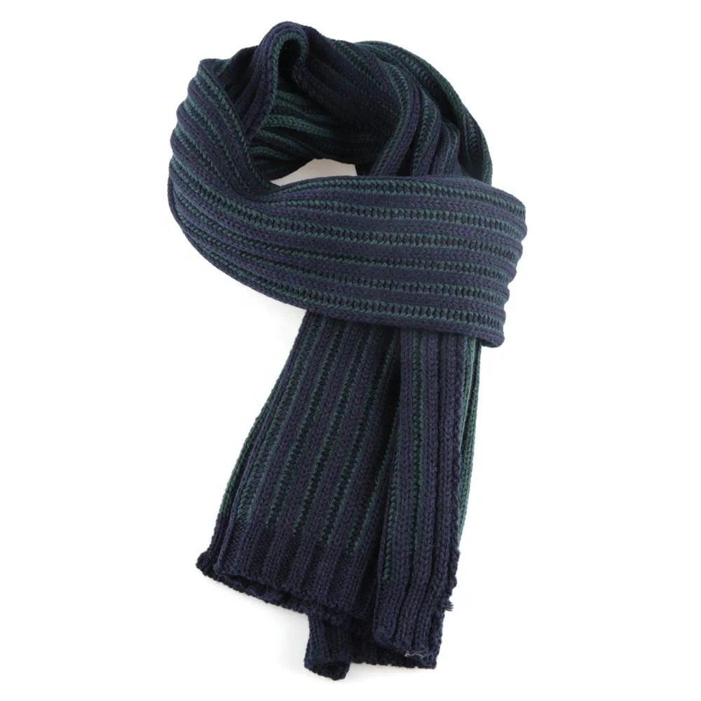 Men Cashmere Rayon Thick Knit Winter Scarf