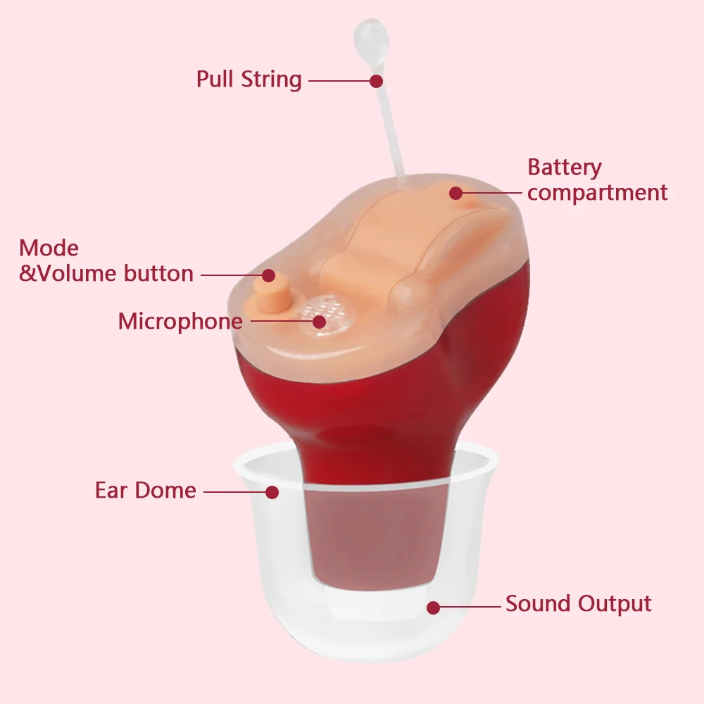 10 Channel Adjustable Invisible Sound Amplifier ITE Hearing Aid CIC Hearing Amplifier for the elderly