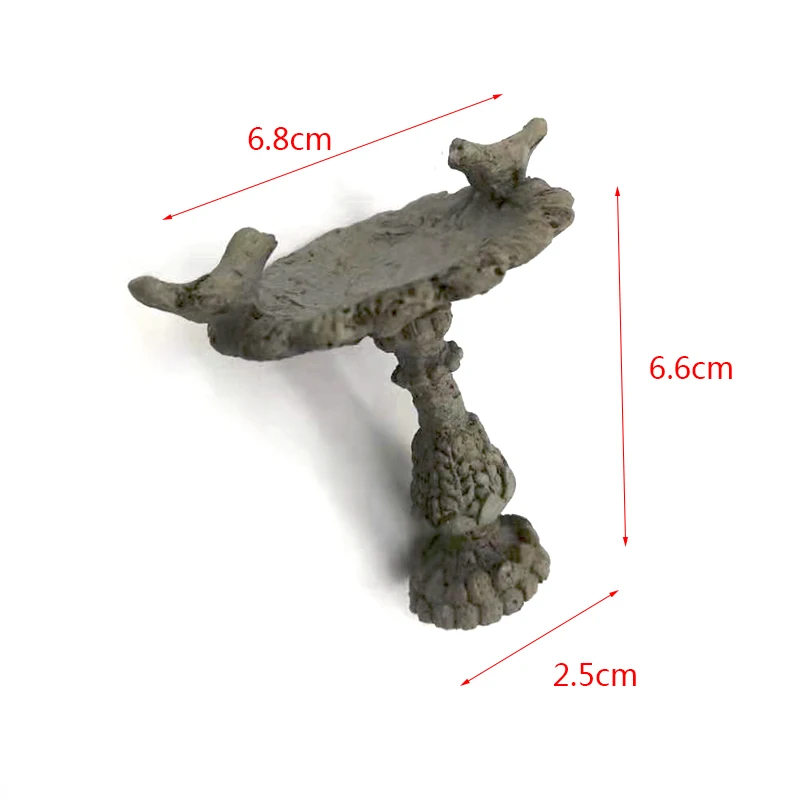 ILAND Miniatures 1/12 Doll House Mini Garden Outdoor Center Fountain With Two Birds for Dollhouse
