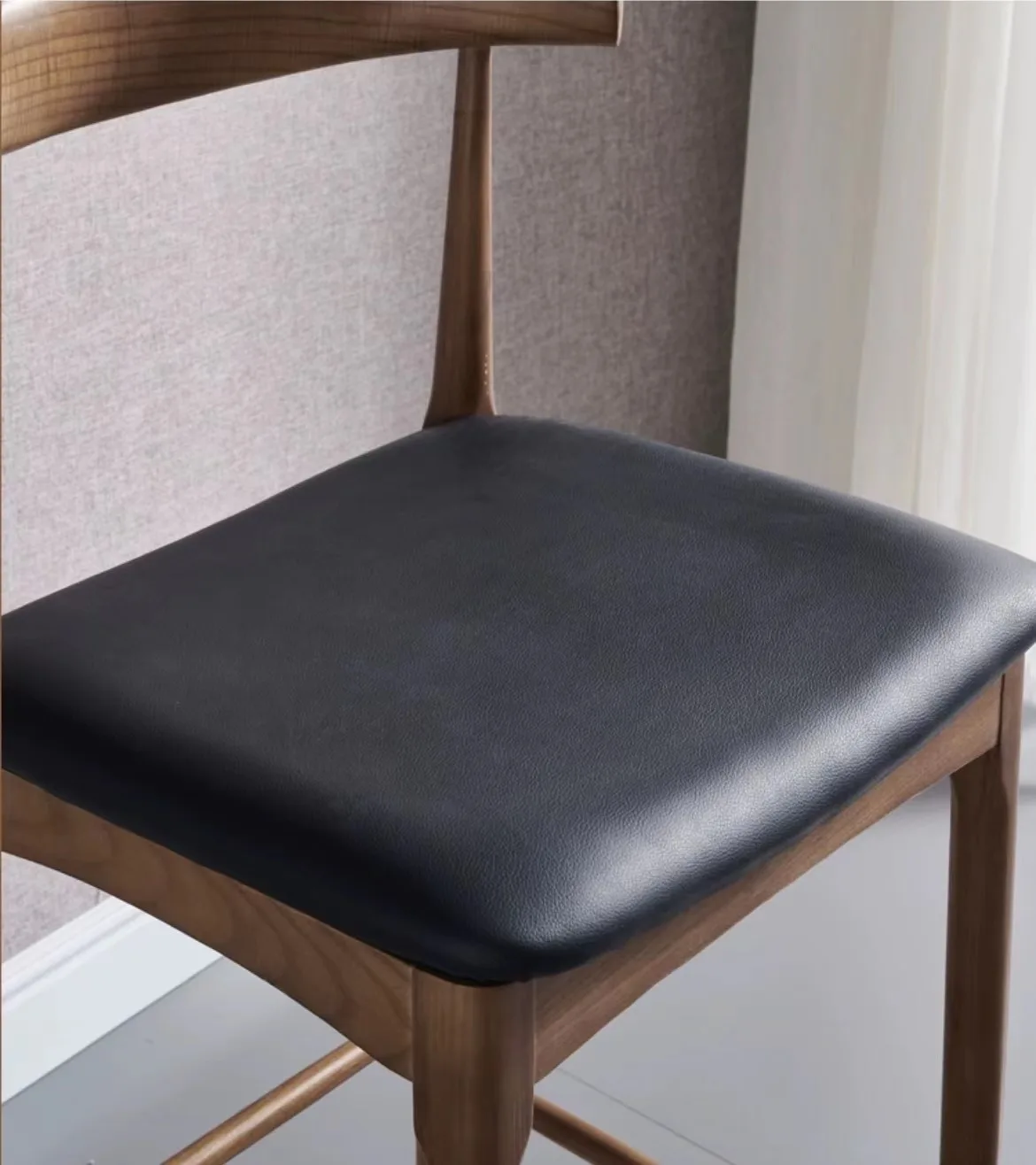 Nordic Style Household Hotel Furniture Solid Wooden Chair Design Upholstered Chair Restaurant Ox Horn Dining Room Chairs