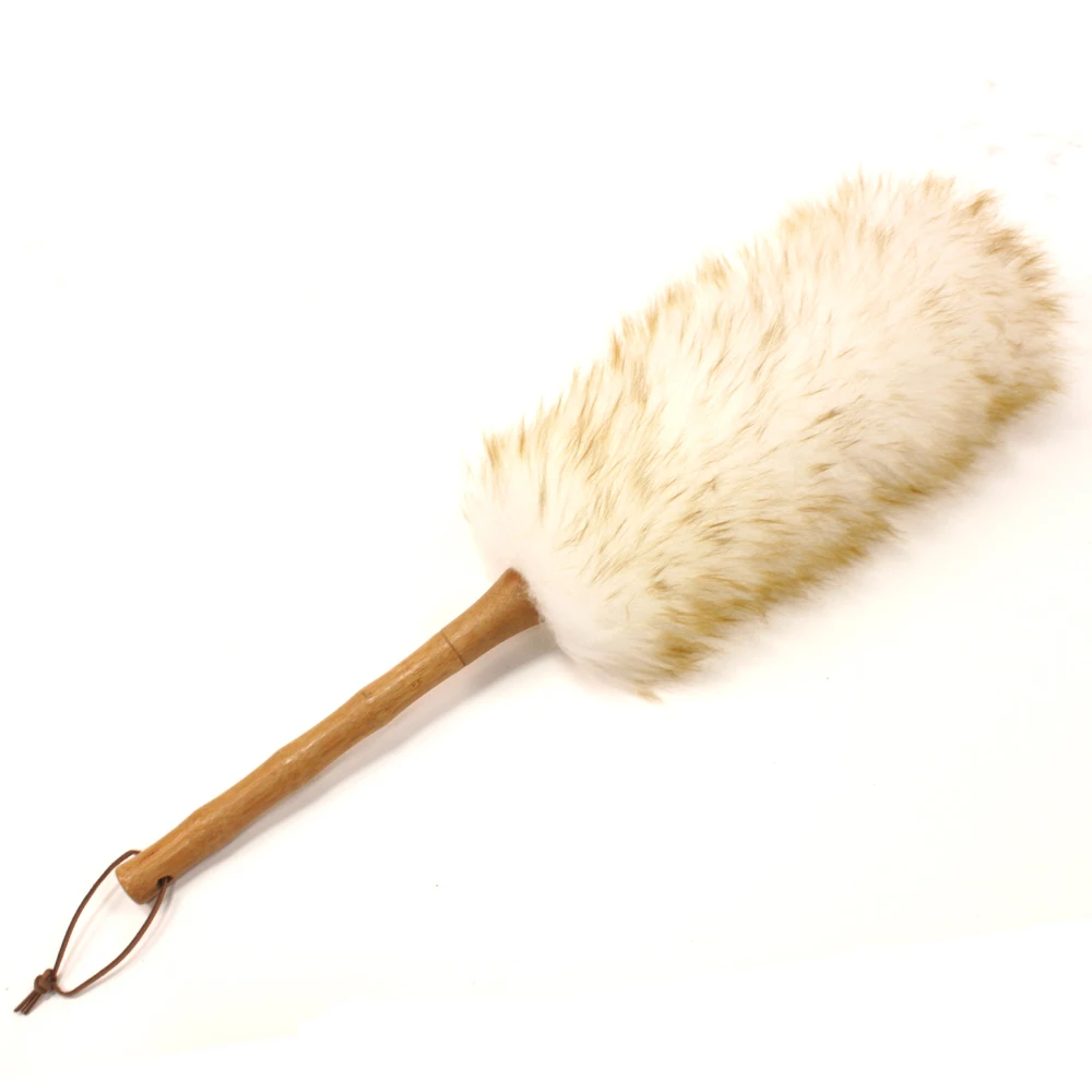 lambswool duster with Bamboo handle Sheepskin duster