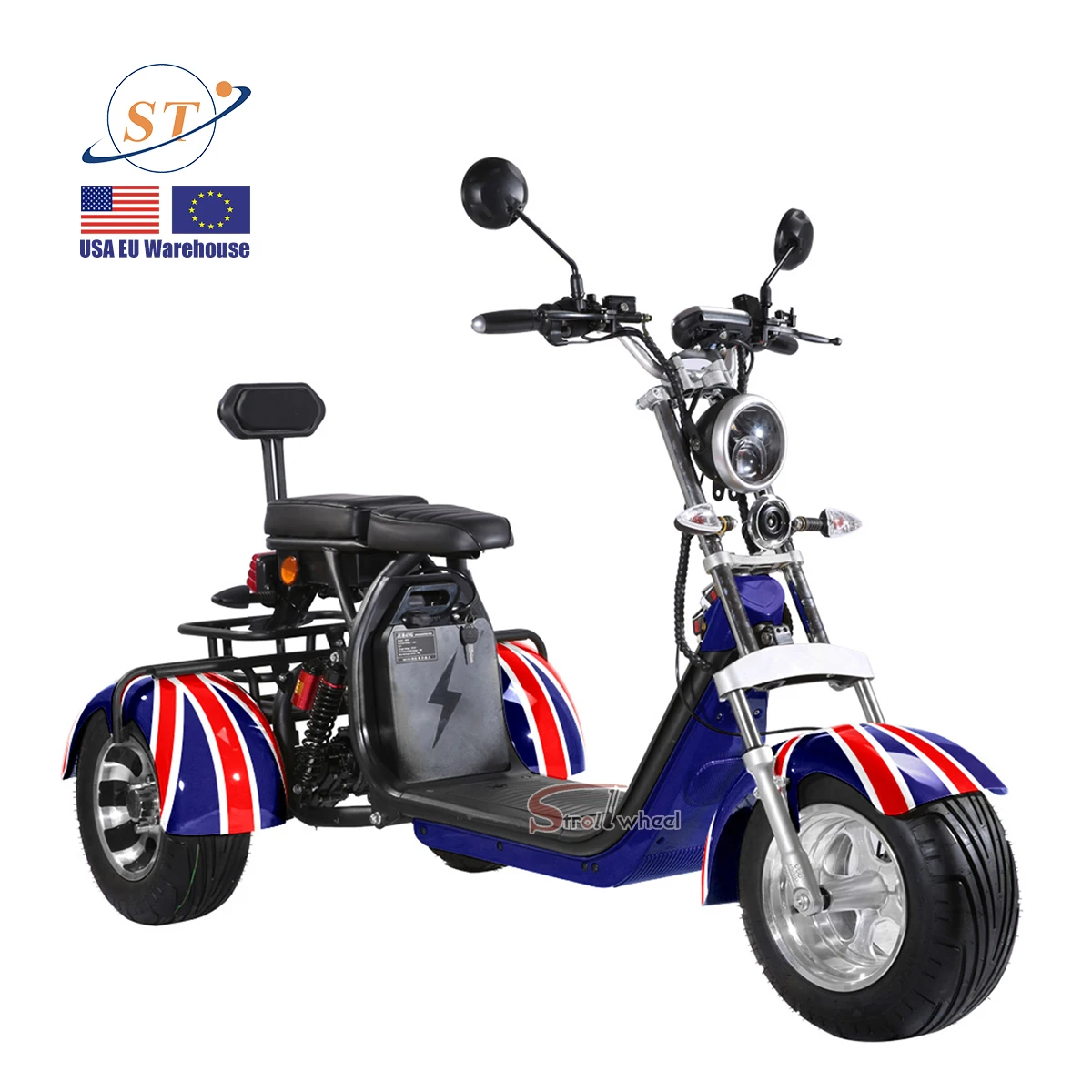 Adult Electric 3 Wheel Scooters Motorcycle Electric Tricycles Scooter 3 Wheels 2000W Motor citycoco