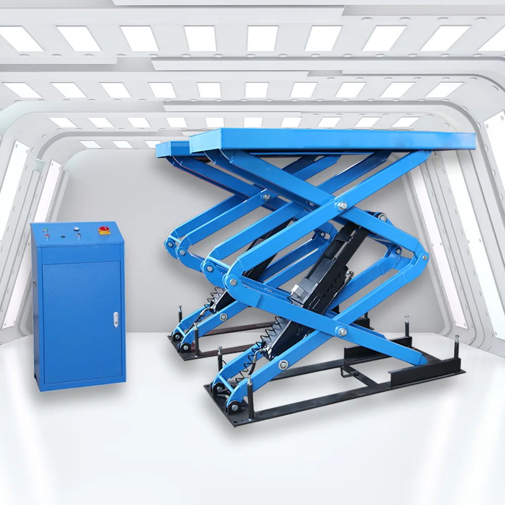 Safe 2m height hydraulic 3.5ton under ground scissor car lift scissor hoist with CE certification