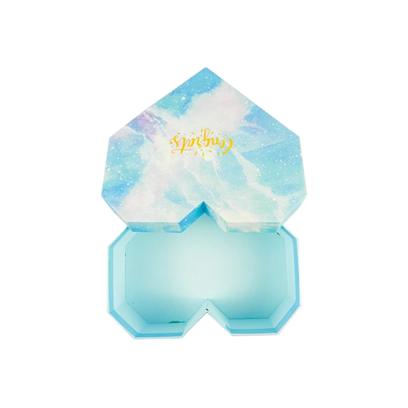 Heart shaped chocolate packaging box with starry sky printing