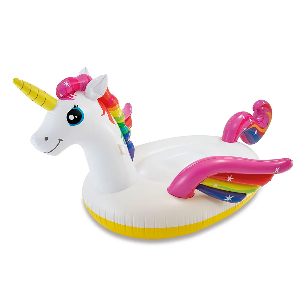 INTEX57281 Big Adult Swim Ring Unicorn With Wings Inflatable Water Floating Cushion