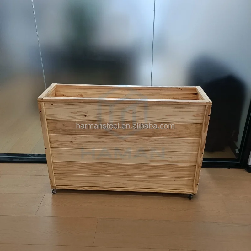 Outdoor Wooden Raised Garden Bed Wood Planting Planter Box for Flowers Vegetables Herbs in Backyard Patio