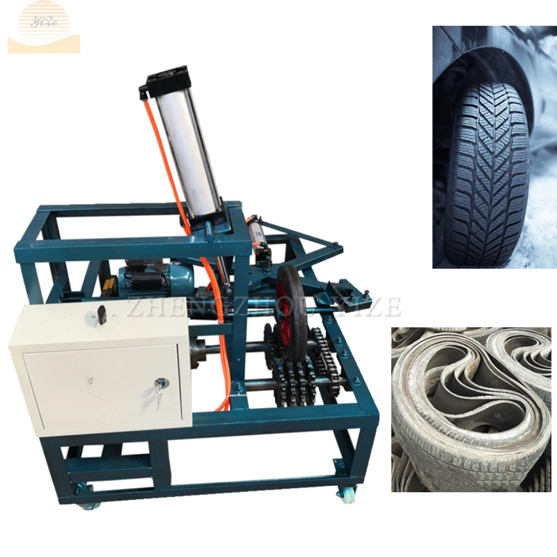 Waste strip tire sidewall cutter used tire circle recycling machine double sides car tire cutting machine