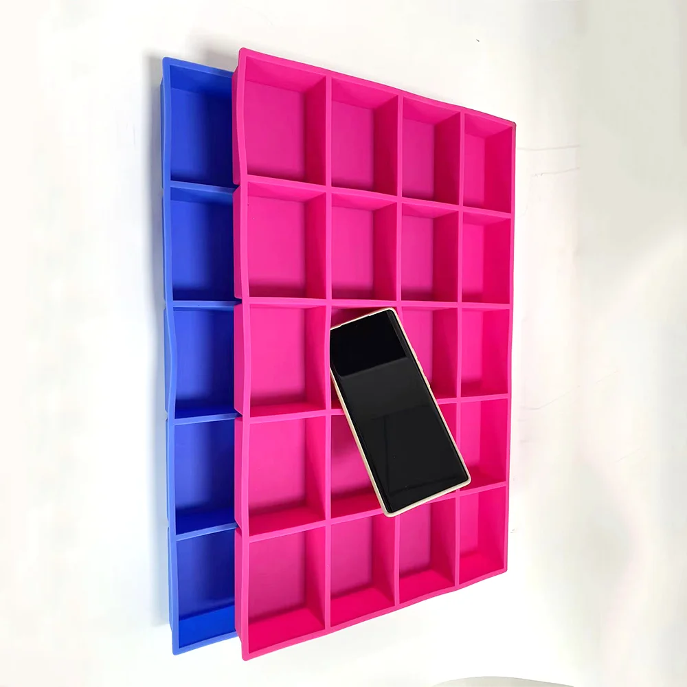 Custom 20 square silicone baking cake mold 86*65*37mm multi-square hand soap mold