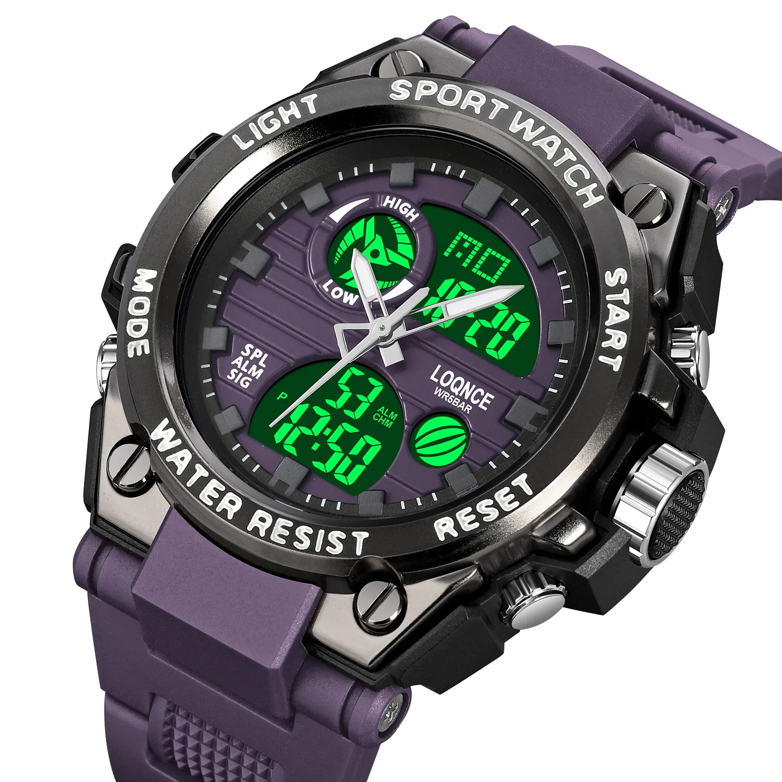 OEM LOQNCE Men Digital Watch S-style Sports Watches Dual Display Waterproof Electronic Wristwatch Relogio Masculino