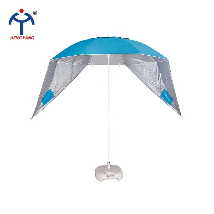 Hengyang OEM 220cm Family Outdoor Portable Beach Umbrella Tent with Curtain Manual Meters for Adults 220cm*8ribs