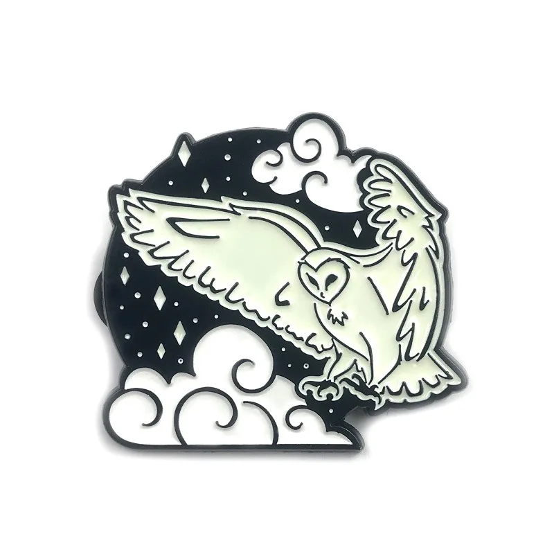 Factory direct supply soft enamel pins, light up clothes pins, anime design glow-in-the-dark tokens