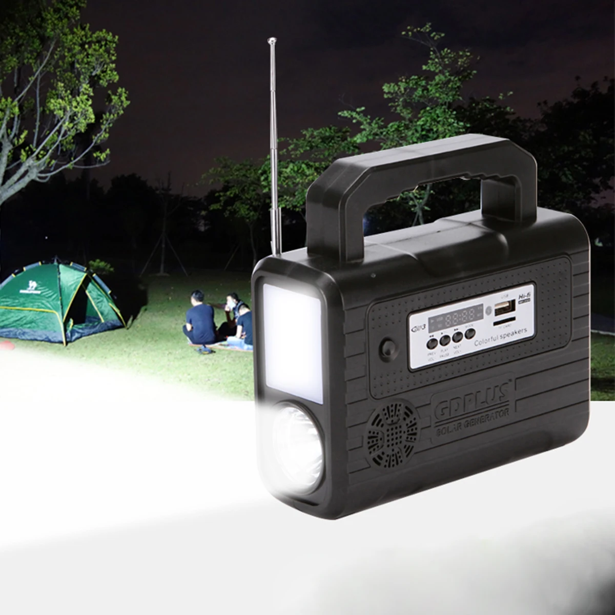 GDPLUS GD-8028 Solar Energy Lighting System Radio FM Remote Control Solar Lighting System For Indoor