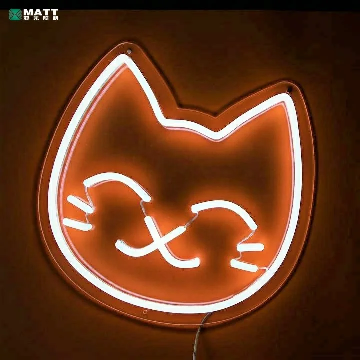Matt Drop Shipping Cute Neon 12V 5FT Love Number Letter Cat Neon Sign for Living Room Birthday Gifts Wall Decor