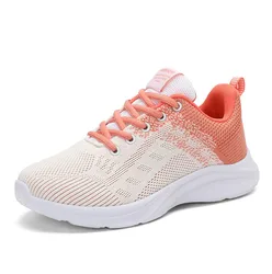 Spring and Autumn Middle School Students Lightweight Breathable Flying Woven Casual Shoes Ladies Travel Shoes Sports Women