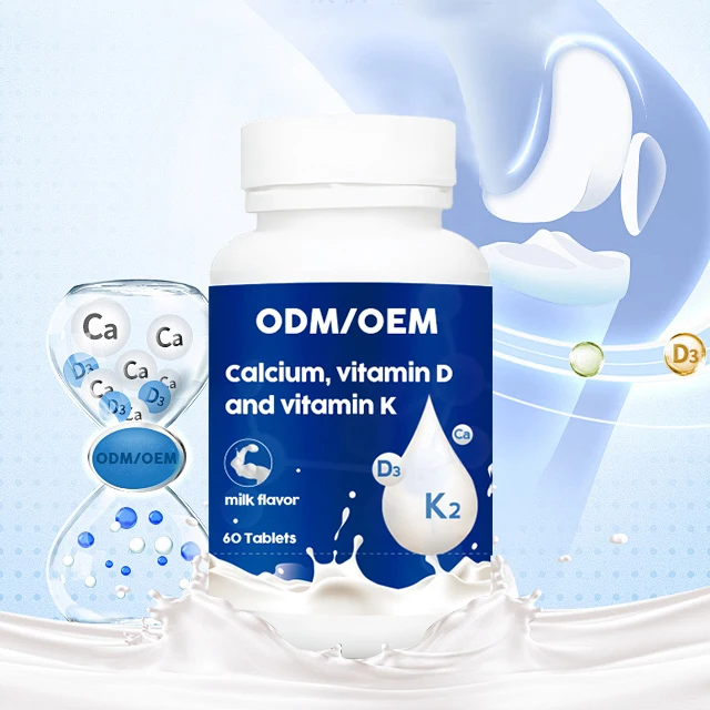 OEM/ODM Health Supplement Calcium Vitamin d3  k2 Tablets For Bone Health and lmmune