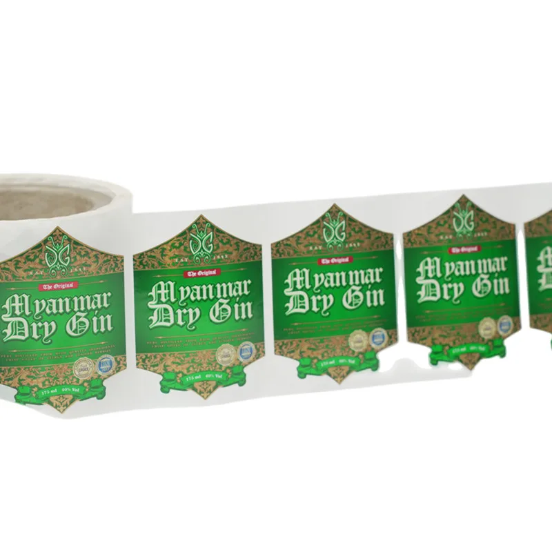 High quality long duration time waterproof fade resistance vinyl pack custom logo wine bottle sticker