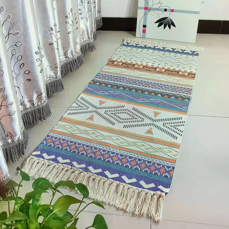 Коврик из искусственного кашемира с бахромой